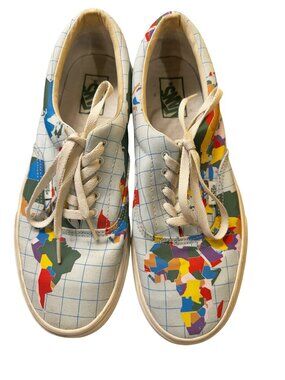 RARE🔥 Vans Era "Save Our Planet" World Map Sneakers – Men's Size 9.5